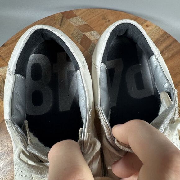 P448 John Shoes Womens EU 35 US 5 White Low Top Leather Sneaker Lace Up Casual - Picture 7 of 8